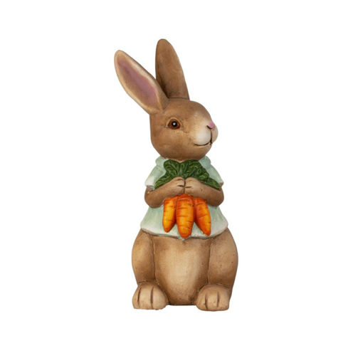 Picture of CERAMIC EASTER BUNNY WITH CARROTS 25CM